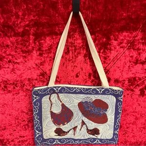 Vintage fashion accessories tapestry shoulder bag